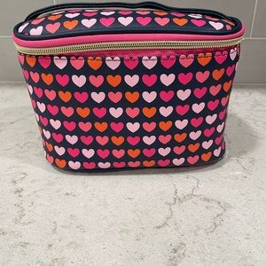 Dabney Lee cosmetic makeup bag travel Train Case All over Hearts print organizer